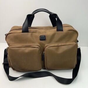 BRIC'S Leather Carry On Duffle Bag Brown Milano Overnight Weekender Luggage Tote